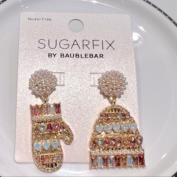 Crystal Hat & Mitt Drop Earrings-SUGARFIX by BaubleBar-NWT - Picture 2 of 4